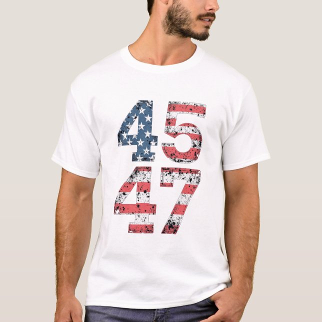 Camiseta Orgulhoso Dia da Inaguração do Trump Ganhou 47 (Frente)