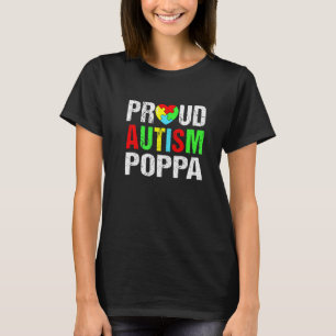 Camiseta Orgulhoso Distorcido Autismo Papai Coração Família