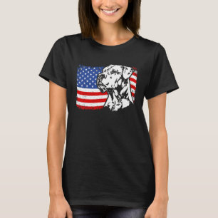 Camiseta Orgulhoso Dogo Argentino Bandeira Americana Patrió