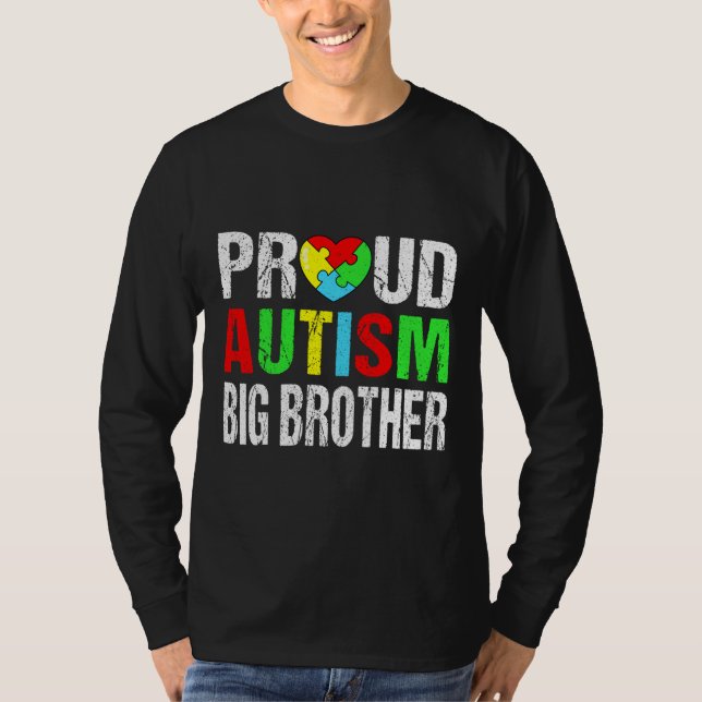 Camiseta Orgulhoso e afetivo Autismo Grande Irmão Família d (Frente)
