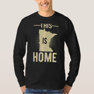Camiseta Orgulhoso Estado Fã Dos Eua Este É O Home Map Minn