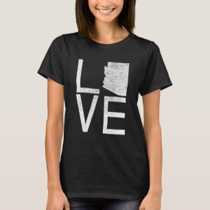Camiseta Orgulhoso Estado Fã dos EUA Mapa de Amor Arizona