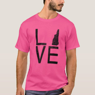 Camiseta Orgulhoso Fã Do Estado Americano Mapa Do Amor New