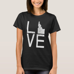 Camiseta Orgulhoso Fã do Estado EUA   Idaho Mapa de Amor Id