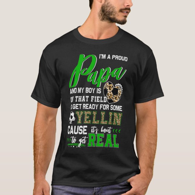 Camiseta Orgulhoso Futebol Papa Soccer Família Corresponden (Frente)