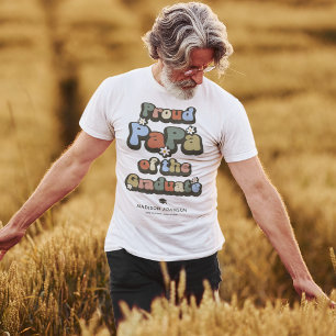 Camiseta Orgulhoso Groovy Papa do Formando