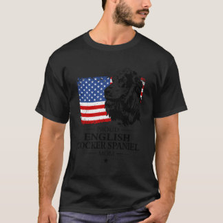 Camiseta Orgulhoso Inglês Cocker Spaniel Mãe Americana Band