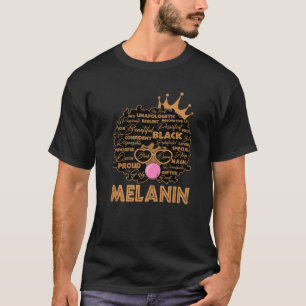 Camiseta Orgulhoso Junho Melanin História Negra Mês Engraça
