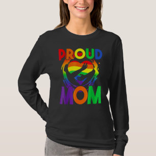 Camiseta Orgulhoso Mãe Coração Arco-Íris Lgbt Orgulho gay D