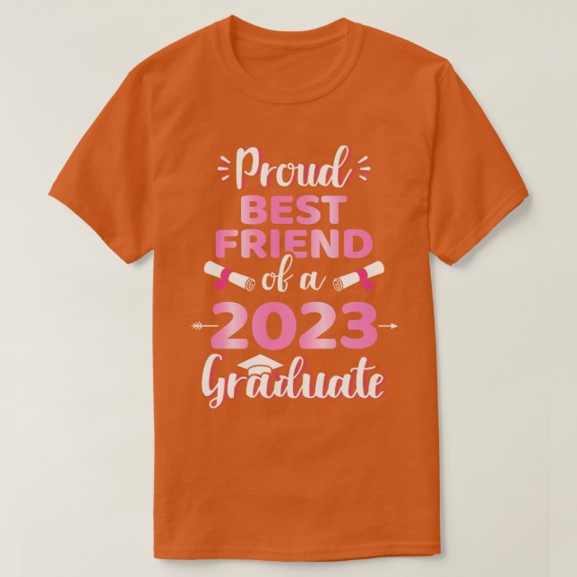 Camiseta Orgulhoso melhor amigo de uma classe de graduação  (Frente do Design)