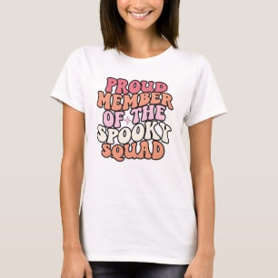 Camiseta Orgulhoso Membro da Esquadra Spooky Dia das Brux