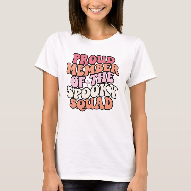 Camiseta Orgulhoso Membro da Esquadra Spooky | Dia das Brux (Frente)
