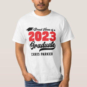 Camiseta Orgulhoso NANA de um script vermelho-preto de 2023