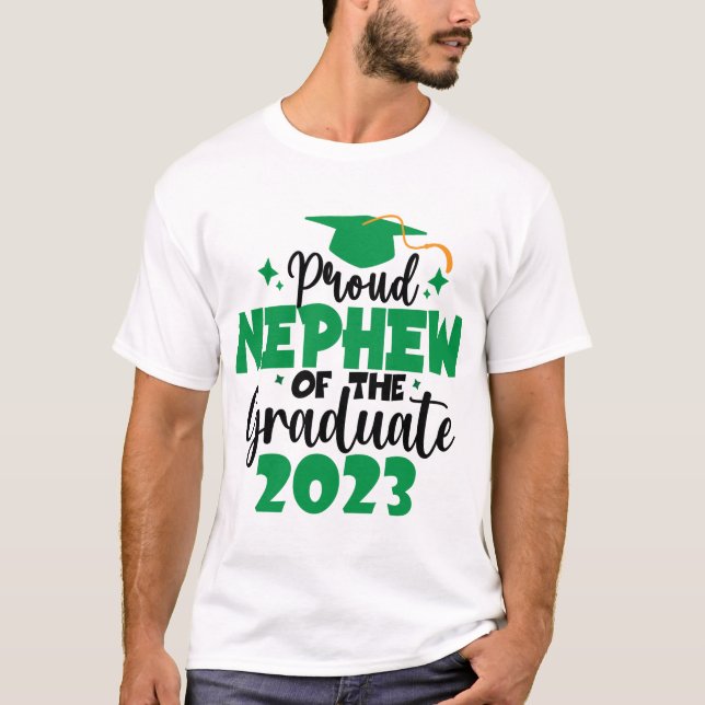 Camiseta Orgulhoso NEPHEW de uma classe de 2023 Formando Di (Frente)