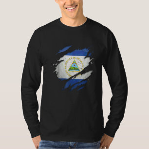 Camiseta Orgulhoso Nicaraguense Bandeira da Nicarágua Rasga