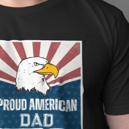 Camiseta Orgulhoso Pai Americano Águia Careca Bandeira