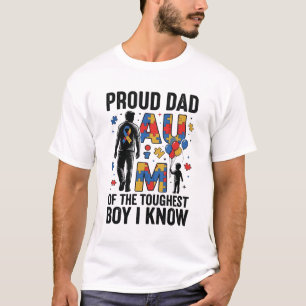 Camiseta Orgulhoso Pai Autismo Menino Mais Difícil Design V