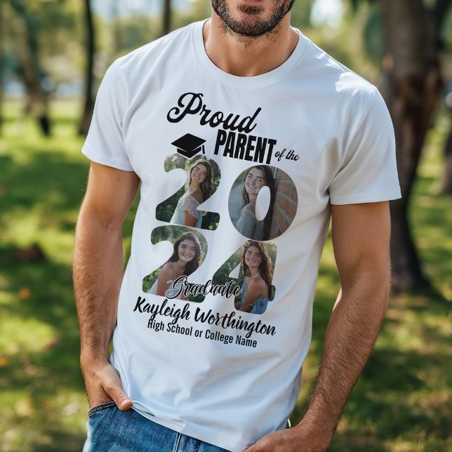 Camiseta Orgulhoso Pai da Colagem de Fotos Personalizada do (Criador carregado)