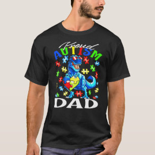Camiseta Orgulhoso Pai de Autista Dinossauro Conscientizaçã
