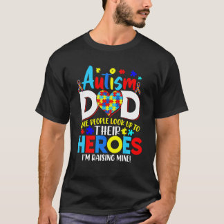 Camiseta Orgulhoso Pai de Autista Pessoas Olham Heróis Eu C