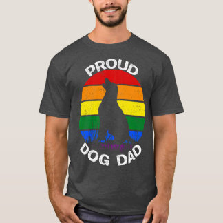 Camiseta Orgulhoso Pai de Cachorro Orgulho Arco-íris vintag