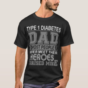 Camiseta Orgulhoso Pai de Diabetes Tipo 1 Eu Criei o Meu