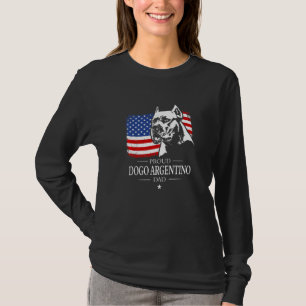 Camiseta Orgulhoso Pai de Dogo Argentino Bandeira Americana