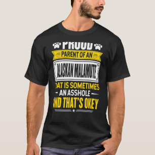 Camiseta Orgulhoso Pai De Um Cachorro Malamute Do Alasca, P