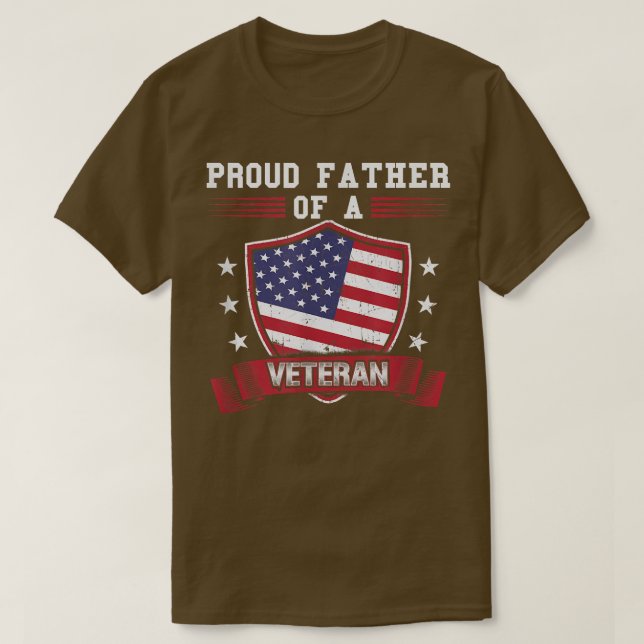 Camiseta Orgulhoso Pai De Um Veterano T Para Pai Militar  (Frente do Design)