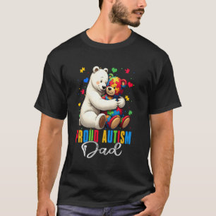 Camiseta Orgulhoso Pai do Autismo Urso Conscientização do A