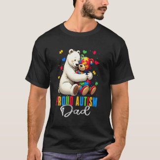 Camiseta Orgulhoso Pai do Autismo Urso Conscientização do A