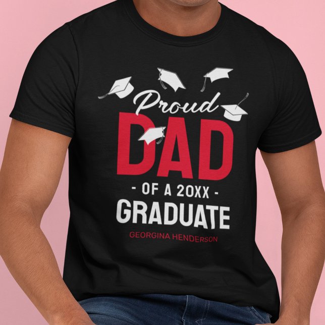Camiseta Orgulhoso Pai Preto Orgulhoso Graduado 2026 (Criador carregado)