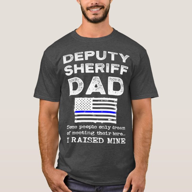 Camiseta Orgulhoso Pai-Xerife Padre Thin Blue Line (Frente)