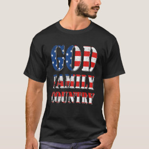 Camiseta Orgulhoso País da Família Flag God dos Estados Uni