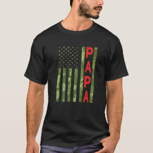 Camiseta Orgulhoso Papa Funny Dia de os pais Camouflage Ame