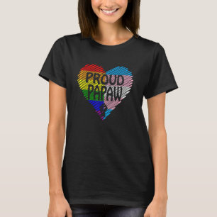 Camiseta Orgulhoso Papaw Lgbt Com Arco-Íris E Bandeira Tran