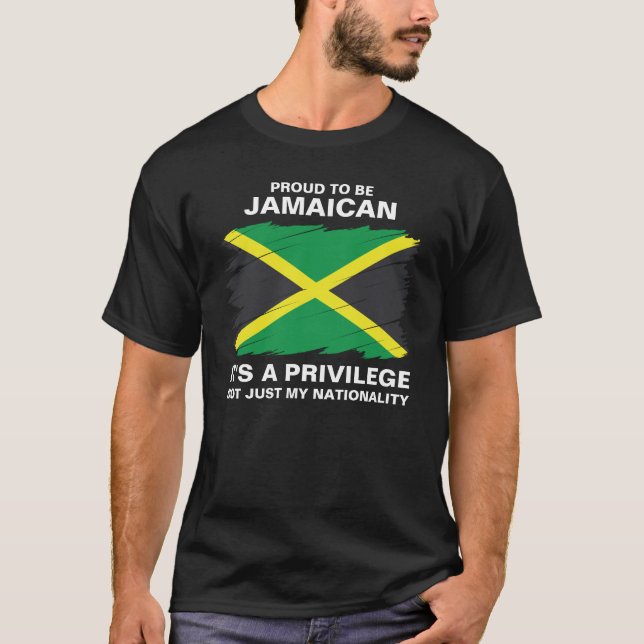 Camiseta Orgulhoso por ser jamaicano, é um privilégio (Frente)