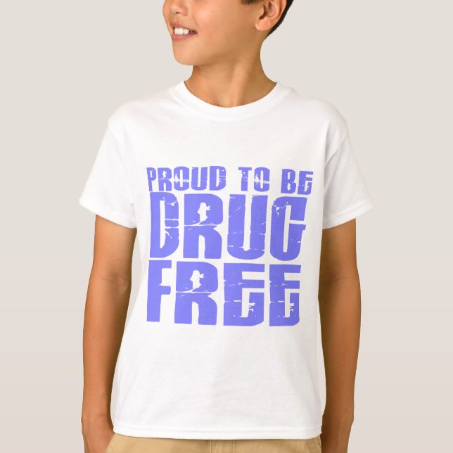 Camiseta Orgulhoso ser droga livre 2 a luz - azul (Frente)