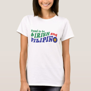 Camiseta Orgulhoso ser irlandês e filipino