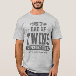 Camiseta Orgulhoso ser pai dos gêmeos Superdad Serviço