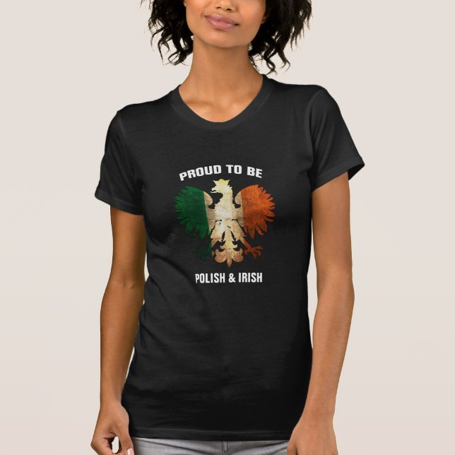 Camiseta Orgulhoso ser polonês & irlandês (Frente)
