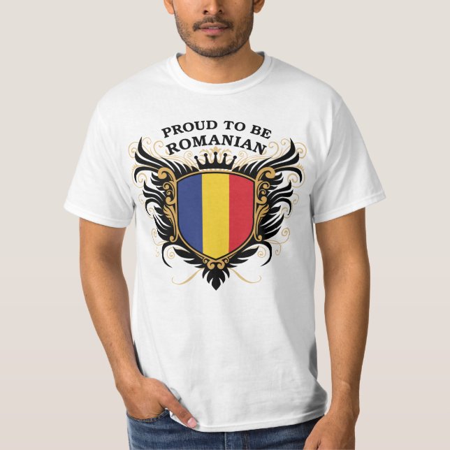 Camiseta Orgulhoso ser romeno (Frente)