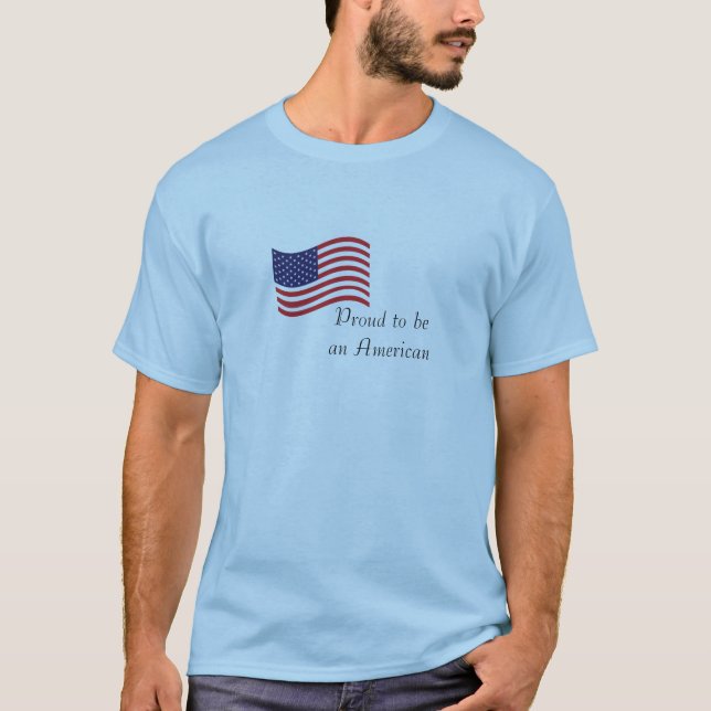 Camiseta Orgulhoso ser um t-shirt americano dos homens (Frente)