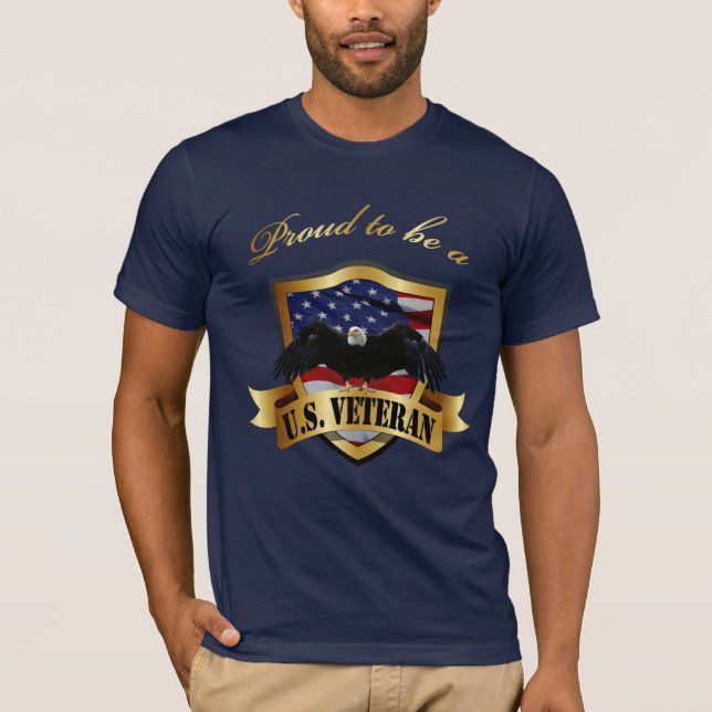 Camiseta Orgulhoso ser um veterano dos E.U. (Frente)