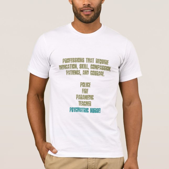 Camiseta Orgulhoso ser uma enfermeira! - Psiquiatria (Frente)