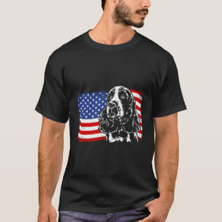 Camiseta Orgulhoso Springer Spaniel American Flag Patriotic