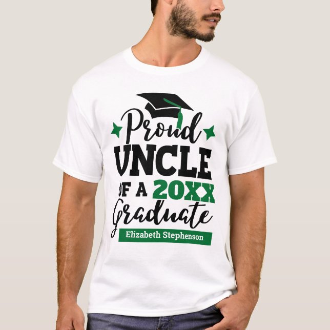 Camiseta Orgulhoso Tio 2022 formando verde-preto (Frente)