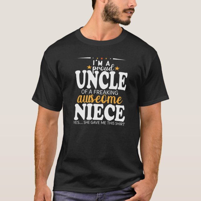 Camiseta Orgulhoso Tio Incrível Niece Para Tio Da Niece (Frente)