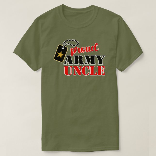 Camiseta Orgulhoso Tio T-Shirt do Exército Americano (Frente do Design)