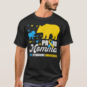 Camiseta Orgulhoso Urso Mamãe Abaixo Síndrome de Sensibiliz